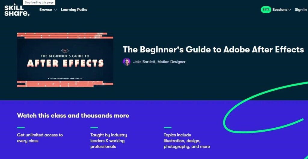 The Beginner’s Guide to Adobe After Effects (Skillshare)