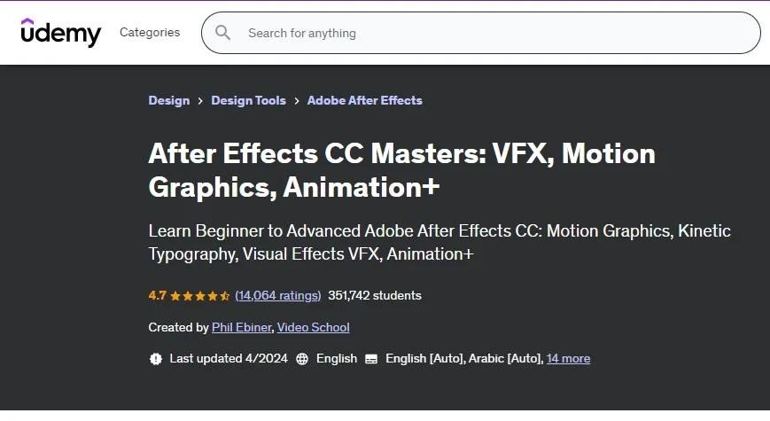 After Effects CC Masters: VFX, Motion Graphics, Animation+ - كورسات موشن جرافيك